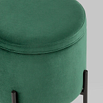 Зеленый пуф на черных ножках SANJAY варинант исполнения - 4 | Loft Concept во Владивостоке