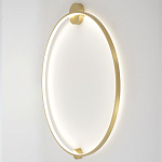 Бра светодиодное круглой формы с рамкой цвета латунь Ring Horizontal варинант исполнения - 3 | Loft Concept во Владивостоке