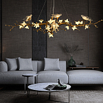 Люстра в виде золотой ветки с цветами и птичками Marvelous Garden варинант исполнения - 3 | Loft Concept во Владивостоке