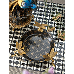 Блюдо черного цвета из фрафора на бронзовых ножках в виде стрекоз Eden Garden варинант исполнения - 4 | Loft Concept во Владивостоке