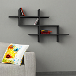 Полка фигурная подвесная цвета антрацит HALIC BOOKCASE ANTHRACITE варинант исполнения - 1 | Loft Concept во Владивостоке