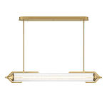 Подвесной светильник линейный золотого цвета с длинной цилиндрической стеклянной трубкой Eurofase варинант исполнения - 3 | Loft Concept во Владивостоке