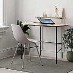 Стол письменный овальной формы с полкой LOUB WORKING TABLE BLACK OAK варинант исполнения - 3 | Loft Concept во Владивостоке