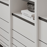 Стеллаж прямой ассиметричный с полками и 4-мя дверцами ARYA BOOKCASE WHITE варинант исполнения - 6 | Loft Concept во Владивостоке