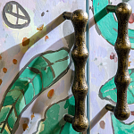 Премиальный Шкаф Defoliation двухстворчатый роспись зеленые листья  варинант исполнения - 4 | Loft Concept во Владивостоке