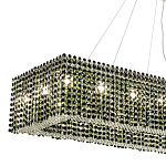 Прямоугольная люстра с хрустальными подвесками Crystal Art Chrome Green Rectangular Chandelier варинант исполнения - 2 | Loft Concept во Владивостоке