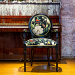 Стул с подлокотниками из натурального бука с изображением птиц и цветов Blooming Birds варинант исполнения - 2 | Loft Concept во Владивостоке