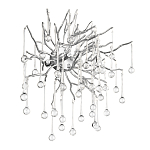 Бра с лучеобразным основанием и подвесками из прозрачного стекла в виде длинных капель Droplet Chandelier варинант исполнения - 9 | Loft Concept во Владивостоке