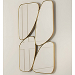 Зеркало в ассиметричной раме золотистого цвета Chaotic варинант исполнения - 1 | Loft Concept во Владивостоке