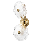 Бра с ветвистыми бронзовыми элементами и стеклянными рифлеными дисками Textured Glass Bra варинант исполнения - 1 | Loft Concept во Владивостоке