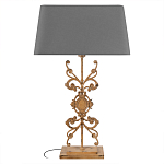 Настольная лампа на ажурном чугунном основании с серым абажуром Openwork Lamp варинант исполнения - 1 | Loft Concept во Владивостоке