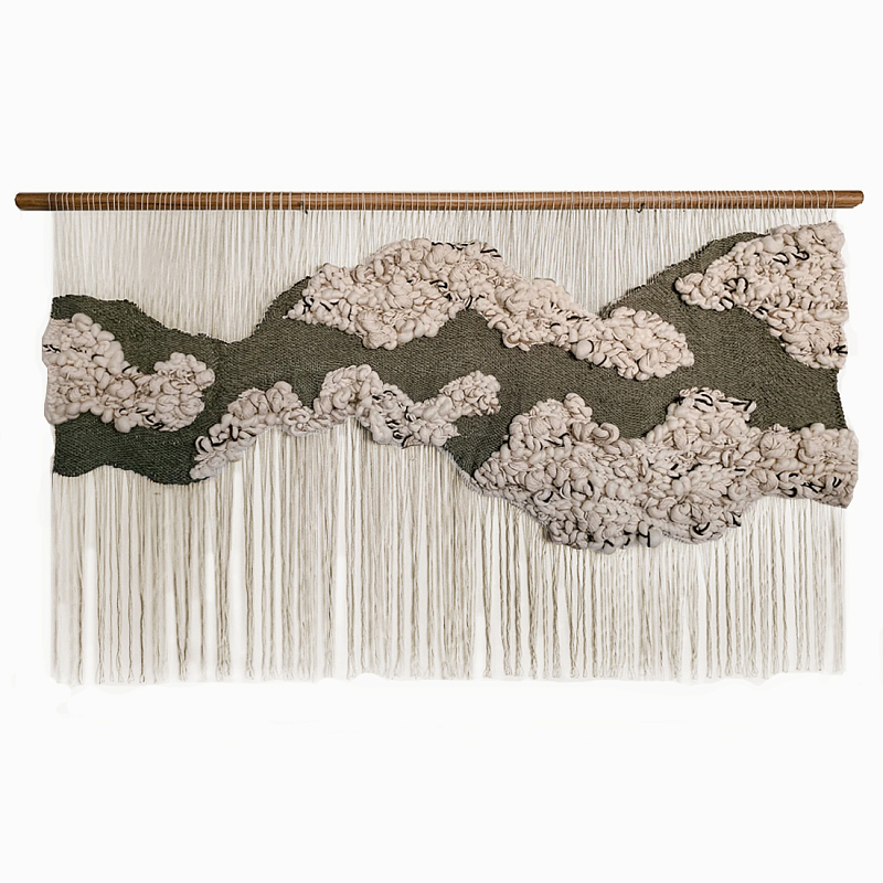 Большой дизайнерский Гобелен Tapestry Misty Morning II Белый Коричневый во Владивостоке | Loft Concept 