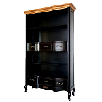 Стеллаж книжный из массива березы черного цвета с состаренным эффектом Vintage варинант исполнения - 1 | Loft Concept во Владивостоке