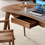 Стол рабочий округлой формы с ящиком  Working Moonnut Table варинант исполнения - 5 | Loft Concept во Владивостоке