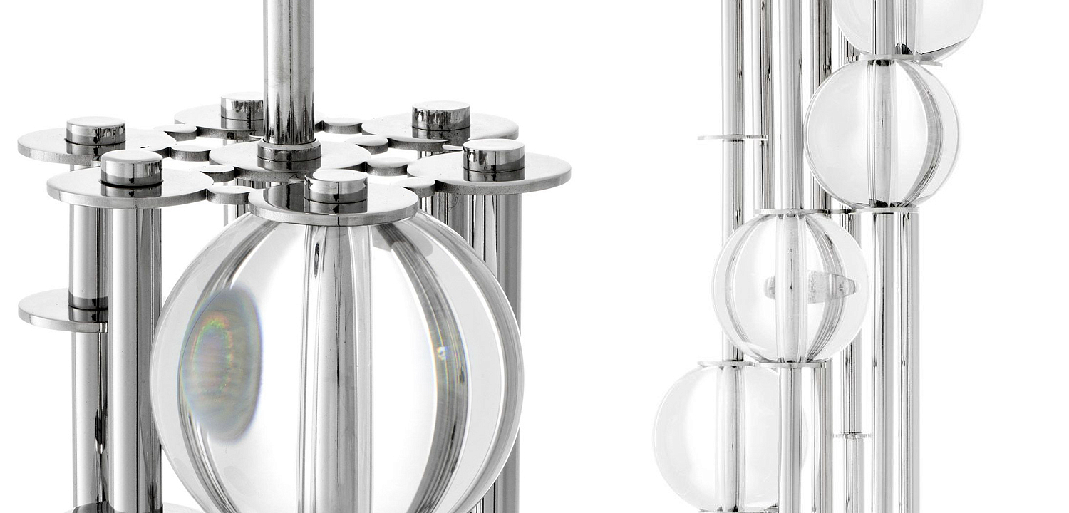 Торшер Eichholtz Floor Lamp Lorenzo Nickel & white Торшер Eichholtz Floor Lamp Lorenzo Nickel & white - Loft-Concept во Владивостоке