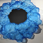 Дизайнерское Зеркало из синего стекла Blue Bubbles Mirror  варинант исполнения - 1 | Loft Concept во Владивостоке