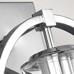 Бра цвета хром с круглой рамой и цилиндрическим прозрачным стеклянным плафоном на прямоугольном основании Feiss варинант исполнения - 2 | Loft Concept во Владивостоке