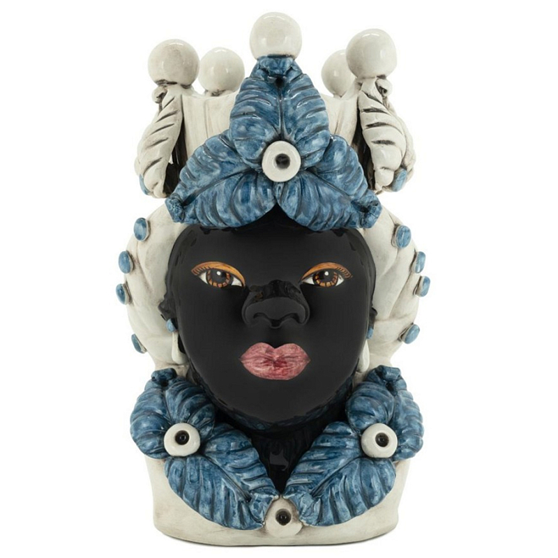 Ваза Vase Moro Lady Eve Blue Черный Бежевый Голубой Ваза Vase Moro Lady Eve Blue Черный Бежевый Голубой во Владивостоке | Loft Concept