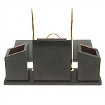 Настольный письменный набор из лемезита и змеевика с часами Royal Accessory варинант исполнения - 5 | Loft Concept во Владивостоке