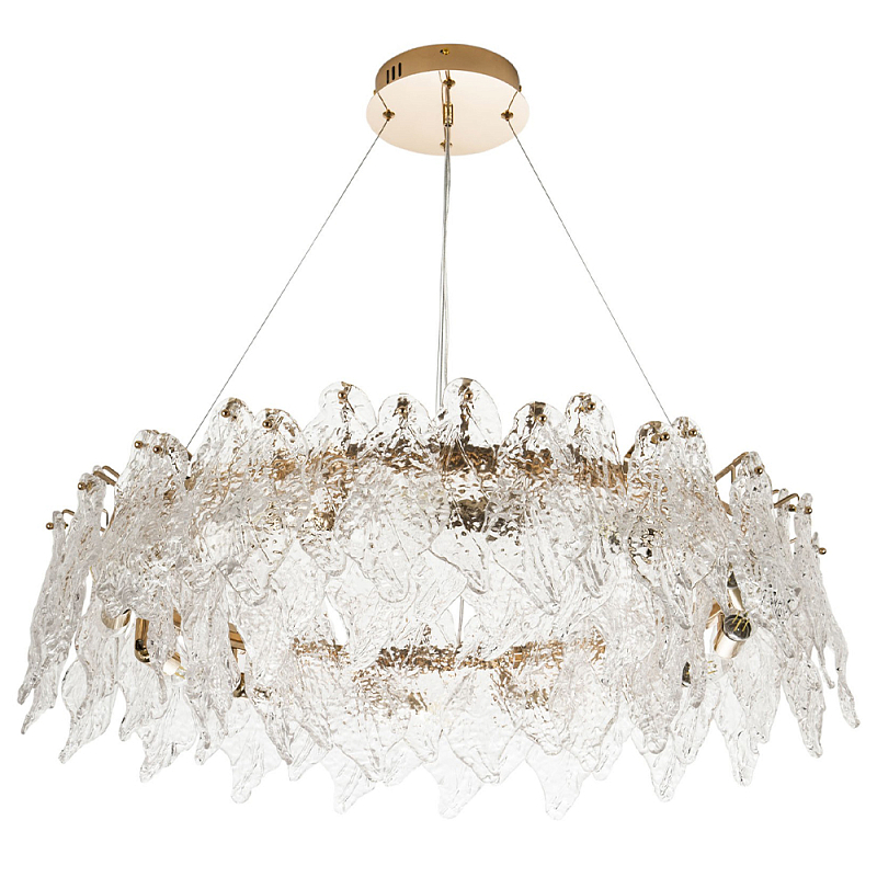 Люстра с декором из текстурированного стекла Textured Glass Chandelier 12 Золотой Прозрачное Стекло Люстра с декором из текстурированного стекла Textured Glass Chandelier 12 Золотой Прозрачное Стекло во Владивостоке | Loft Concept