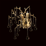 Бра в форме ветвей деревьев золотого цвета с прозрачными подвесками-каплями Droplet Bra варинант исполнения - 2 | Loft Concept во Владивостоке