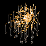 Бра с лучеобразным основанием и подвесками из прозрачного стекла в виде длинных капель Droplet Chandelier варинант исполнения - 6 | Loft Concept во Владивостоке