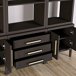 Модульный стеллаж Primo из трех составных элементов Темный орех варинант исполнения - 5 | Loft Concept во Владивостоке