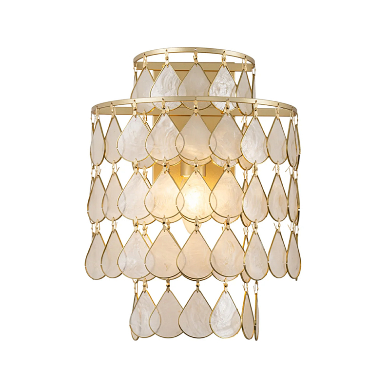 Бра с декором из натуральной морской ракушки Iridescent Light Перламутровый Золотой во Владивостоке | Loft Concept 