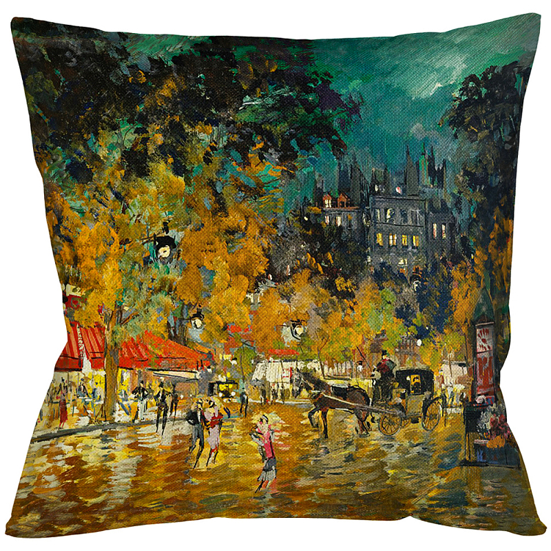 Подушка декоративная Париж Impressionism in Art Мульти Бежевый Подушка декоративная Париж Impressionism in Art Мульти Бежевый во Владивостоке | Loft Concept
