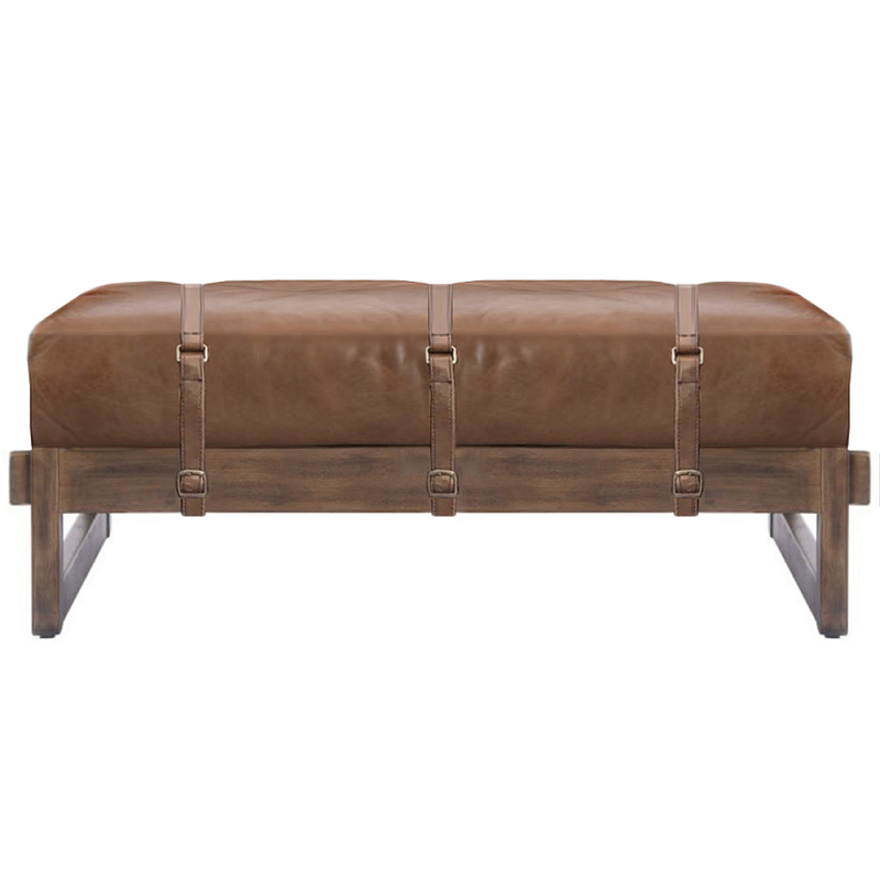 Банкетка Duncan винтажная коричневая кожа Коричневый винтаж во Владивостоке | Loft Concept 