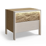 Тумба 2 ящика с подсветкой на рельефном фасаде Warm Industrial варинант исполнения - 8 | Loft Concept во Владивостоке