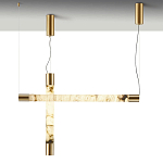 Подвесной светильник с цилиндрическим плафоном из алебастра PEARLS Suspension варинант исполнения - 3 | Loft Concept во Владивостоке