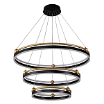 Люстра подвесная с тремя кольцами черного и золотого цвета Ring Horizontal варинант исполнения - 1 | Loft Concept во Владивостоке