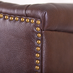 Кресло из натуральной кожи на 4-х деревянных ножках из массива бука Thomas Armchair brown варинант исполнения - 5 | Loft Concept во Владивостоке