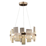 Люстра подвесная круглая с рифлёными прозрачными элементами и золотым основанием Aurea Vista варинант исполнения - 1 | Loft Concept во Владивостоке