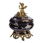 Шкатулка черного цвета с бронзовым ангелом Eden Garden варинант исполнения - 3 | Loft Concept во Владивостоке