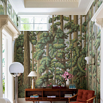 Обои ручная роспись Redwoods Sequoia on Sterling Silver gilded paper варинант исполнения - 1 | Loft Concept во Владивостоке