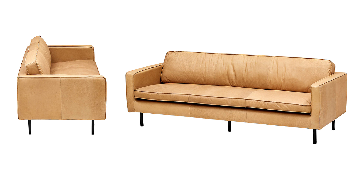 Диван кожаный Adrian Beige Leather Sofa Диван кожаный Adrian Beige Leather Sofa - Loft-Concept во Владивостоке