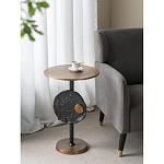 Столик приставной с абстрактным основанием и акцентом в виде золотистого диска Heavenly Space варинант исполнения - 7 | Loft Concept во Владивостоке