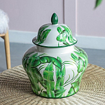 Ваза с зелёными листьями и крышкой Vase Green Leaves варинант исполнения - 6 | Loft Concept во Владивостоке