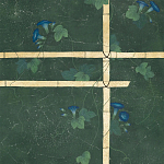 Обои ручная роспись Morning Glory Original colourway on Edo Green painted Xuan paper варинант исполнения - 2 | Loft Concept во Владивостоке