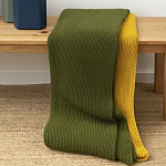 Плед из хлопка жемчужной вязки оливкового цвета Waffle Comfort варинант исполнения - 6 | Loft Concept во Владивостоке