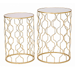 Набор из двух столов из металла Brass Symphony Geometry варинант исполнения - 1 | Loft Concept во Владивостоке