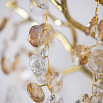 Бра золотого цвета с ветвями и прозрачными хрустальнымих подвесками Droplet Chandelier варинант исполнения - 4 | Loft Concept во Владивостоке