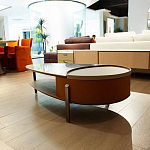 Дизайнерский журнальный стол овальной формы с открывающейся столешницей Caleb Coffee Table варинант исполнения - 2 | Loft Concept во Владивостоке