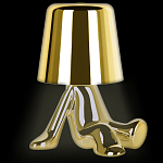 Настольная лампа фигурная золотого цвета с гладким абажуром Высота 17 см Sophia варинант исполнения - 3 | Loft Concept во Владивостоке