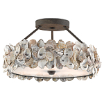 Потолочный светильник круглый с абажуром из устричных раковин Sea Ravens варинант исполнения - 2 | Loft Concept во Владивостоке