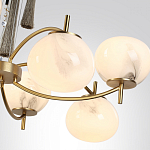 Люстра подвесная с 8-ю шарообразными плафонами из белого стекла с подвесками из камня и кисточками Agatelle варинант исполнения - 6 | Loft Concept во Владивостоке