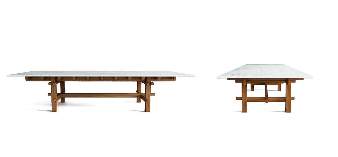 Журнальный стол из дерева с каменной столешницей Minka Table Журнальный стол из дерева с каменной столешницей Minka Table - Loft-Concept во Владивостоке