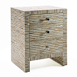 Тумбочка прикроватная Bogense Bone Inlay Bedside Beige варинант исполнения - 1 | Loft Concept во Владивостоке